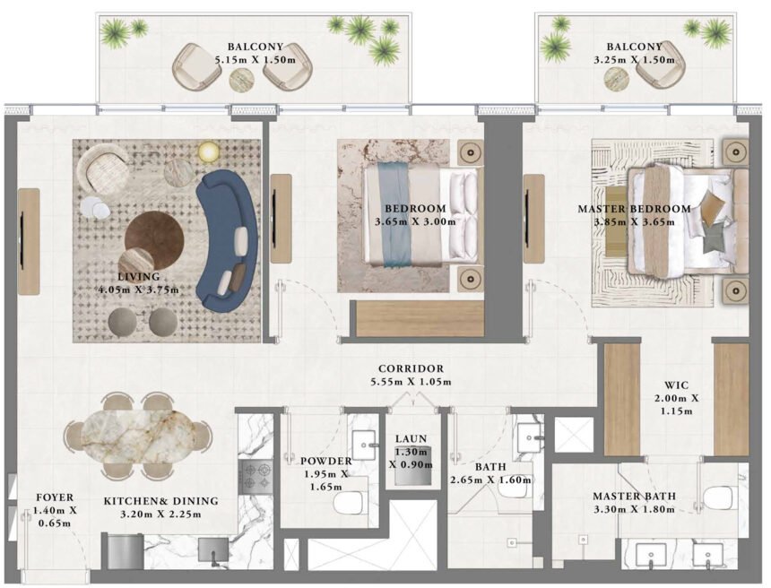 Floor Plans Albero - 2 Bedrooms Apartments