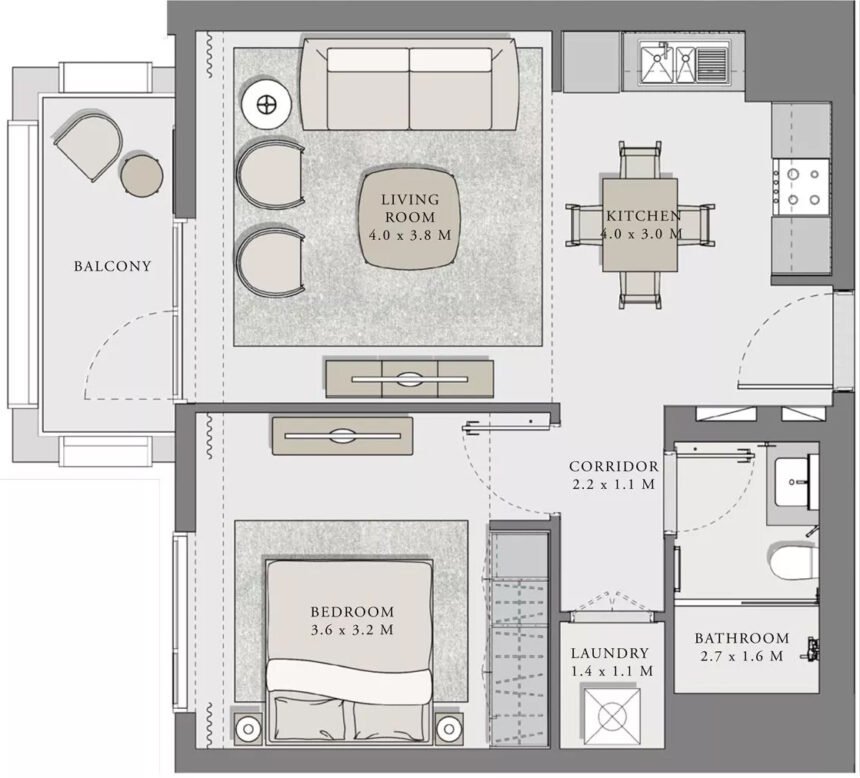 Floor Plans Lotus - 1 Bedroom Apartments