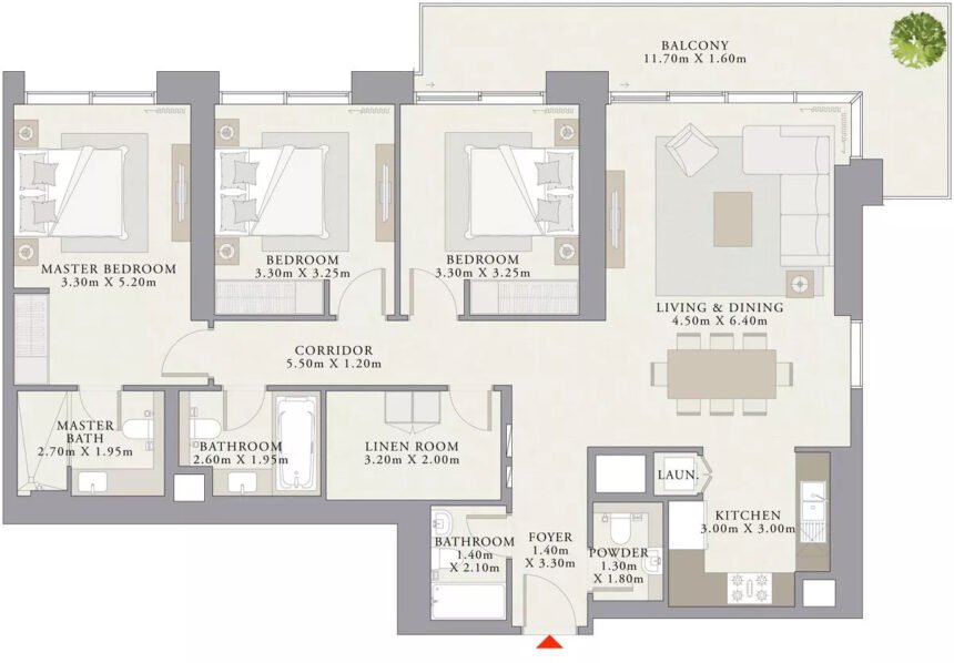 Floor Plans Creek Palace - 3 Bedrooms Apartments