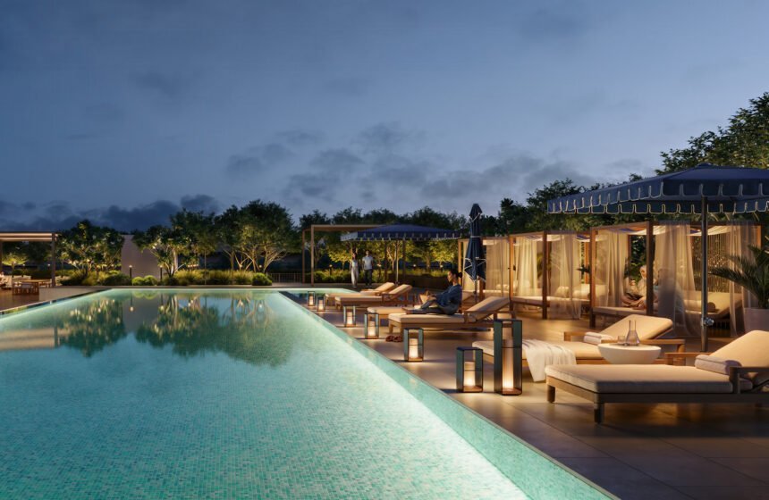 Infinity pool overlooking the creek