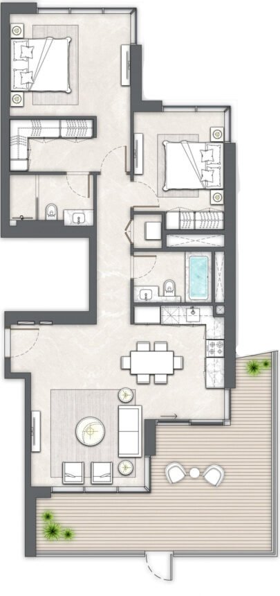 Floor Plans The Cove - 2 Bedrooms Apartments