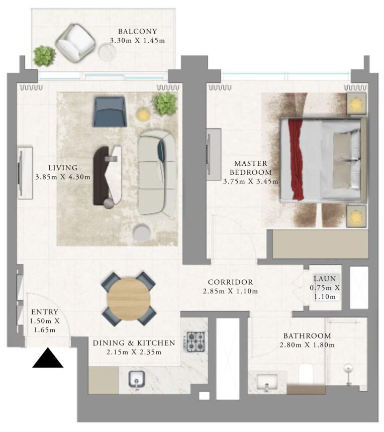 Floor Plans Arlo - 1 Bedroom Apartments