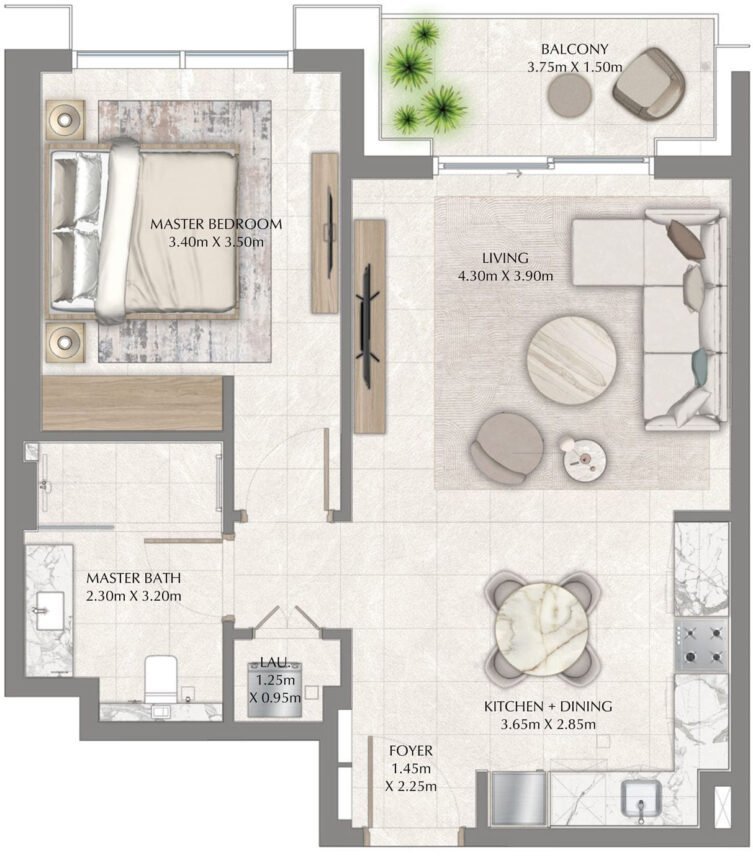 Floor Plans Creek Waters 2 - 1 Bedroom Apartments