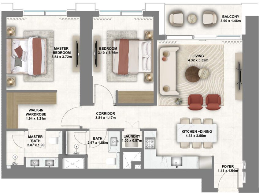 Floor Plans Montiva by Vida - 2 Bedrooms Apartments