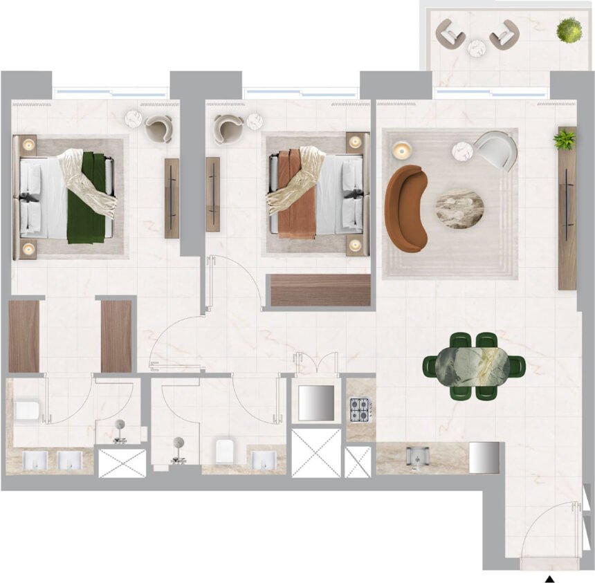 Floor Plans Address Residences - 2 Bedrooms Apartments