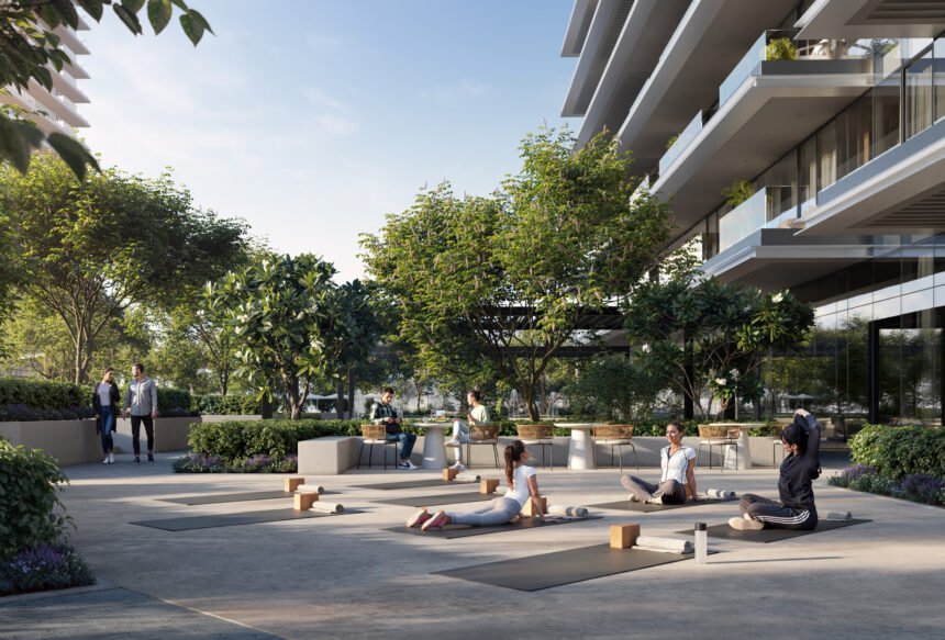 Outdoor yoga and meditation areas