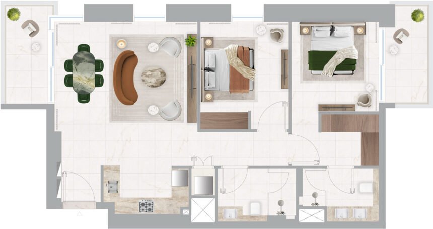 Floor Plans Address Harbour Point - 2 Bedrooms Apartments