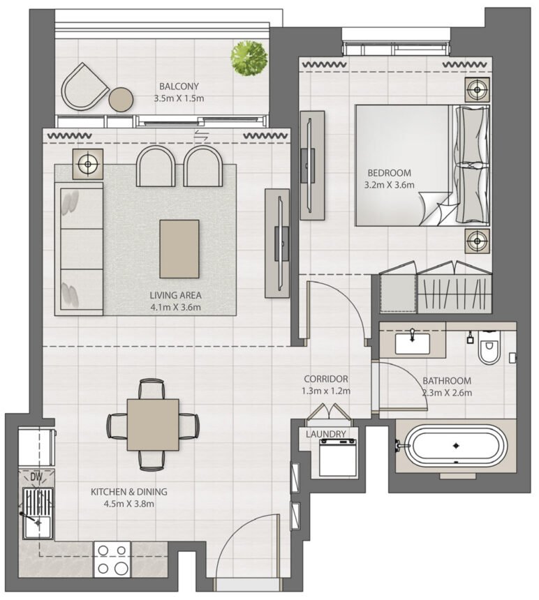 Floor Plans Creek Edge - 1 Bedroom Apartments