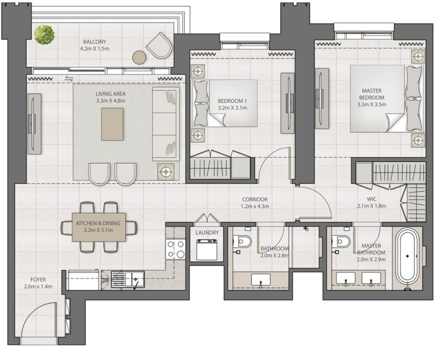 Floor Plans Creek Edge - 2 Bedrooms Apartments