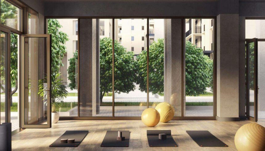 Gym with panoramic windows