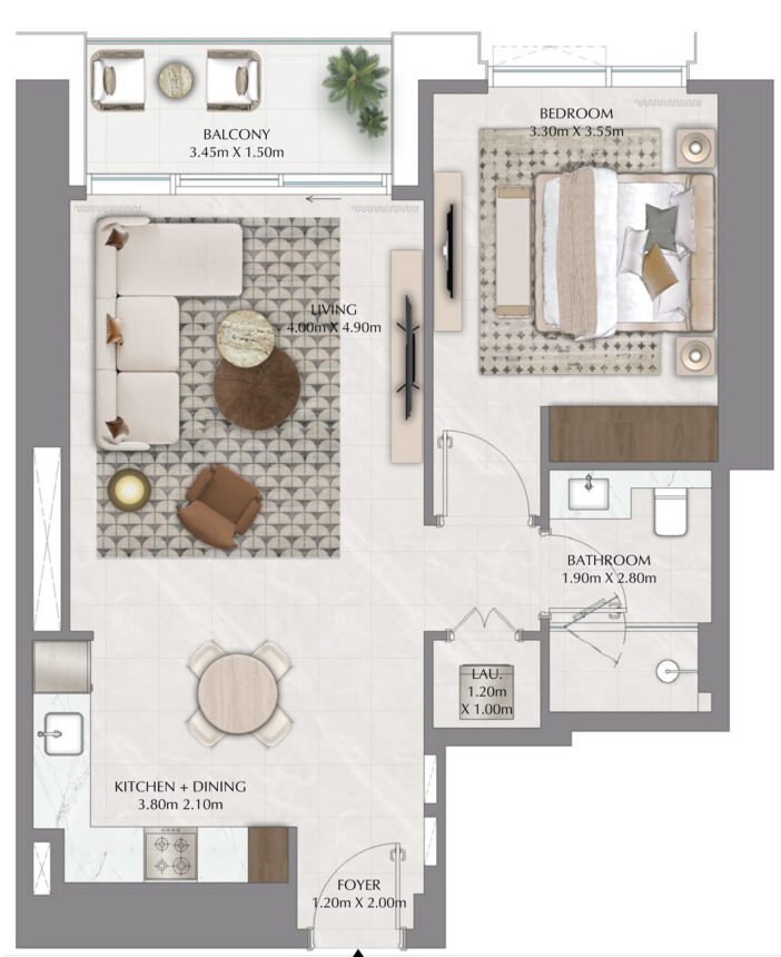 Floor Plans Lyvia by Palace - 1 Bedroom Apartments